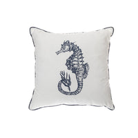 Coussin Nautica orné d’un hippocampe - ensemble de 2
