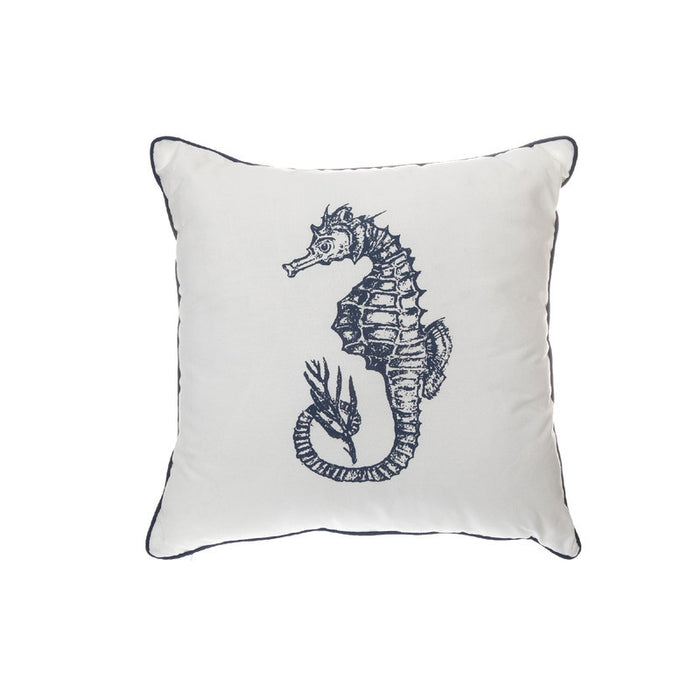Coussin Nautica orné d’un hippocampe - ensemble de 2