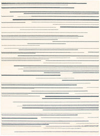 Carpette Faith crème-couleur pétrole - 3 pi 11 pox 5 pi 7 po