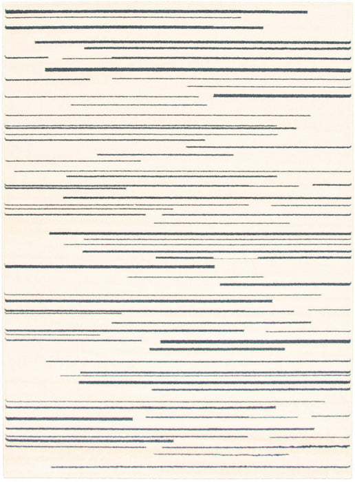 Carpette Faith crème-couleur pétrole - 3 pi 11 pox 5 pi 7 po