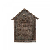 Décoration murale de style plaque « Bunk House Rules » en résine