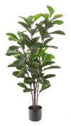 Ficus lyrata artificiel de 57 po pour l’intérieur et l’extérieur en pot noir