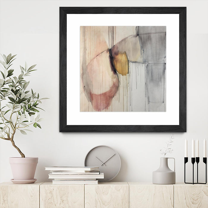 Œuvre d’art murale encadrée noire et mate « Trapped Silence » 30 x 30