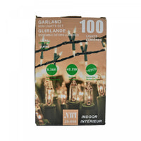 Guirlande de 100 lumières de 8,5 pi pour l’intérieur avec ampoules transparentes - ensemble de 2 jeux de lumières de Noël
