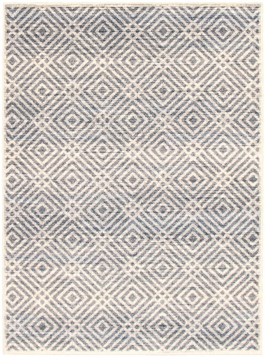 Carpette Electra argent-couleur pétrole - 3 pi 11 pox 5 pi 7 po