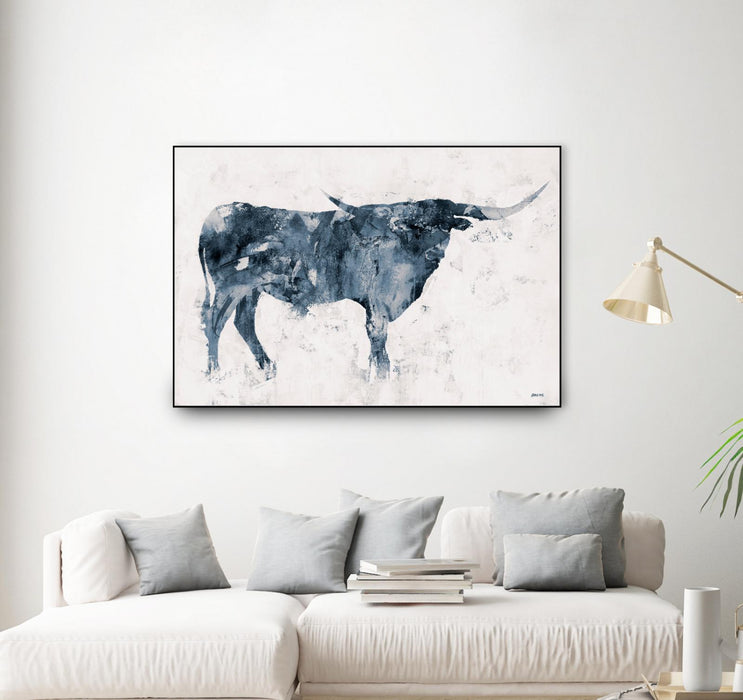 Œuvre d’art murale sur toile encadrée noire « Longhorn V2 » 36 x 24