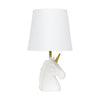 Lampe de table Simple Designs licorne brillante dorée et blanche