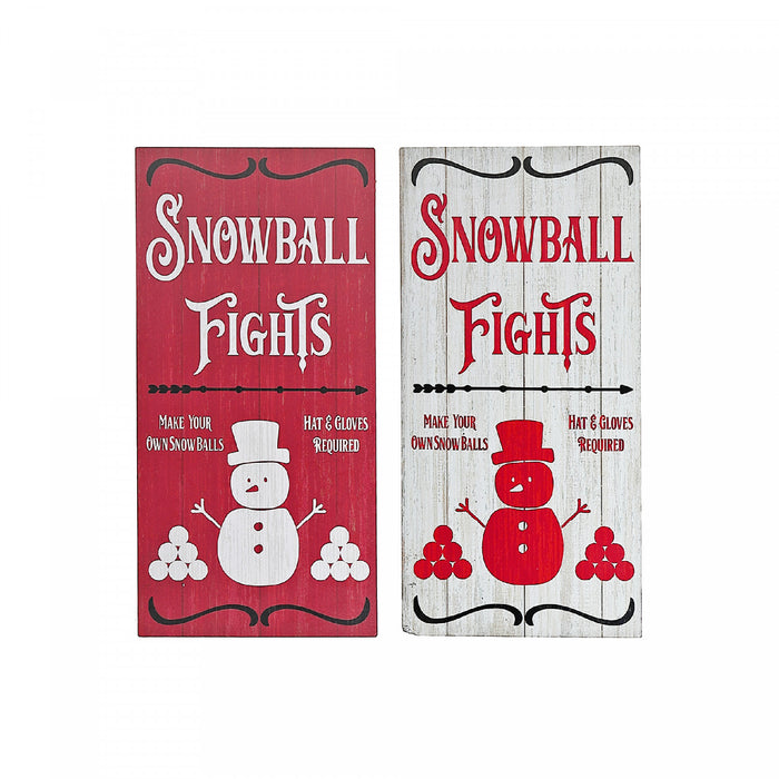 Panneau imprimé « Snowball Fights » - ensemble de 2