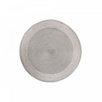Napperon rond en vinyle avec bordure argentée - ensemble de 12