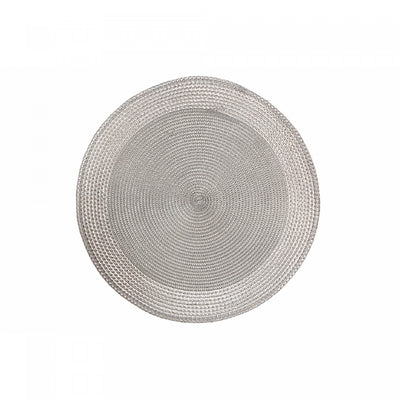 Vinyl Round Placemat with Silver Border - Set of 12|Napperon rond en vinyle avec bordure argentée - ensemble de 12
