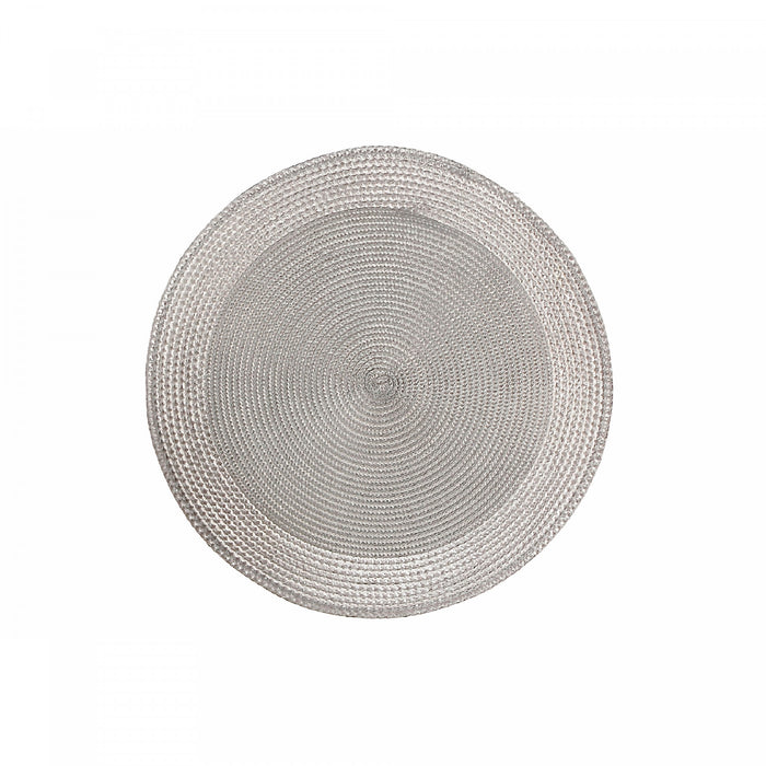 Napperon rond en vinyle avec bordure argentée - ensemble de 12