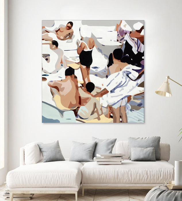 Œuvre d’art murale Giant Art « Tammy & Greg's Pool Party » 54 x 54