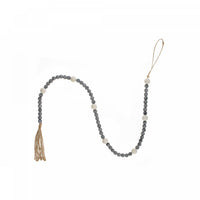 Guirlande de Noël double grise avec perles en bois