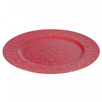 Assiette de présentation de 13 po rouge ornée d'étoiles - ensemble de 6