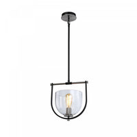Luminaire suspendu Cheshire noir et nickel à 1 ampoule