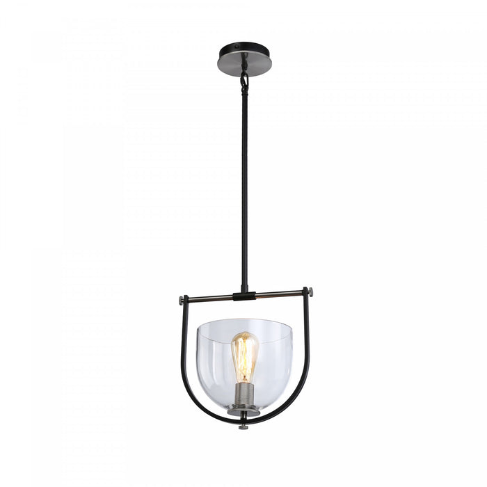 Luminaire suspendu Cheshire noir et nickel à 1 ampoule