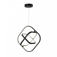 Luminaire suspendu carré Sienna noir à DEL de 30 W