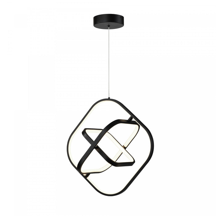 Luminaire suspendu carré Sienna noir à DEL de 30 W