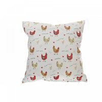 Coussin 18 po x 18 po en coton orné de poules à la ferme - ensemble de 2 coussins