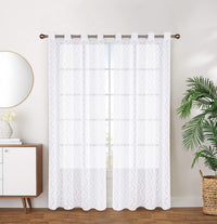 Paire de panneaux de rideaux blancs à oeillets Diamond - 54x95