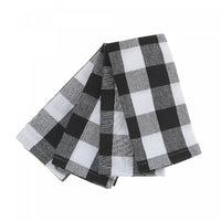 4 serviettes de table en coton à point à carreaux blanc - ensemble de 2