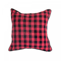 Ensemble de 2 coussins rembourrés de coton 18 po x 18 po à point à carreaux