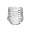 Bougeoir rond en verre à motif de chevrons - ensemble de 4