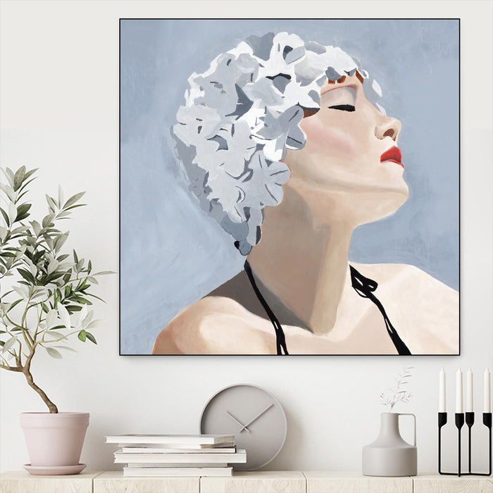 Œuvre d’art murale sur toile encadrée noire « Getting My Tan On » 20 x 20