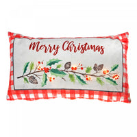Coussin à DEL « Merry Christmas » 12 x 20 en velours - ensemble de 2 coussins