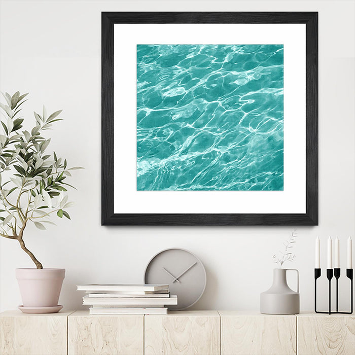 Œuvre d’art murale encadrée noire et mate « Ripple I » 30 x 30