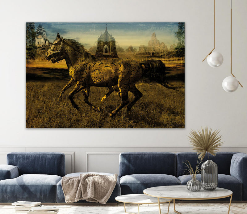 Œuvre d’art murale Giant Art « 2 Horses » 84 x 54