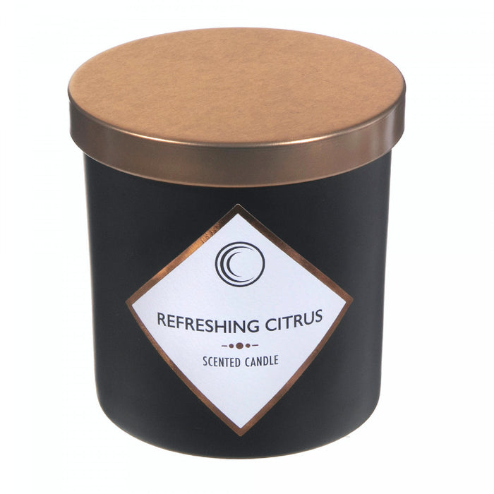 Bougie parfumée noir mat de 7 oz à arôme d’agrumes rafraîchissants avec couvercle - ensemble de 2