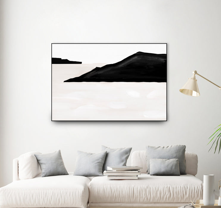 Œuvre d'art murale sur toile encadrée noire « Black Mountains » 36 x 24