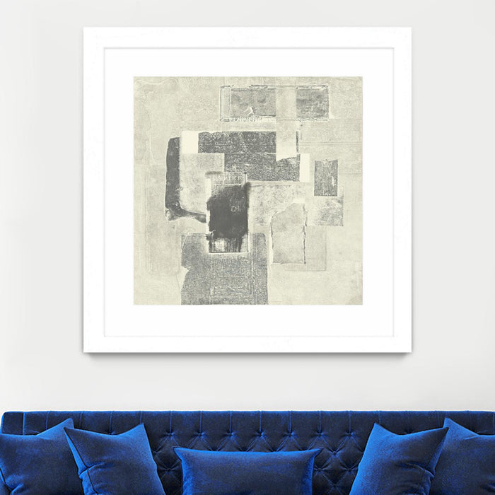 Œuvre d’art murale encadrée blanche et mate « Camera Obscura » 30 x 30