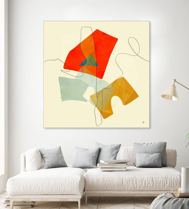 Œuvre d’art murale Giant Art « Mid Century Geometric » 54 x 54