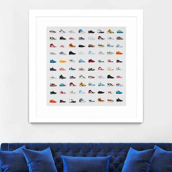 Œuvre d’art murale encadrée blanche et mate « Life Is Short Buy The Shoes » 36 x 36