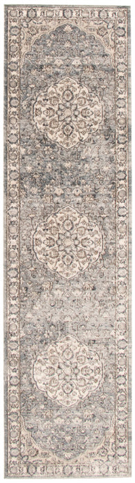 Carpette Octavian Tabriz bleu-ivoire - 2 pi 7 pox 8 pi 2 po