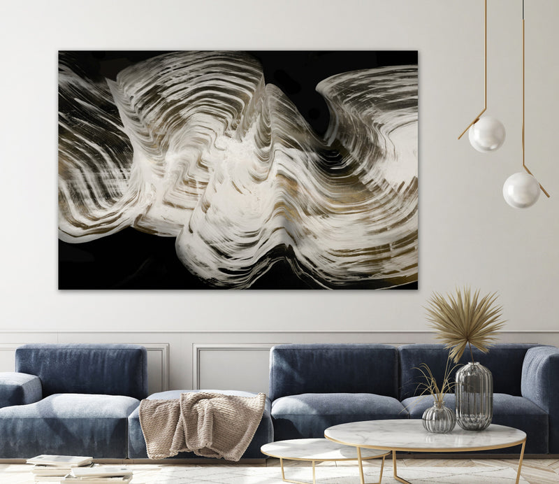 Œuvre d’art murale Giant Art « White Strokes » 84 x 54