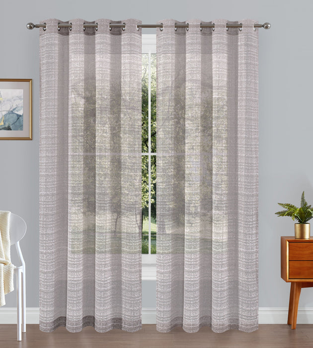 Paire de panneaux de rideaux taupe à oeillets Strasbourg - 54X84