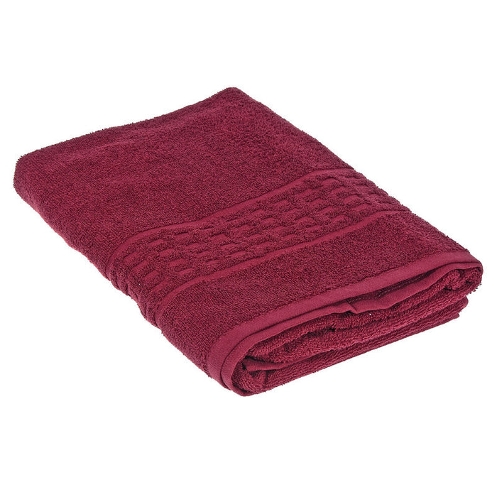 Serviette de bain nattée bourgogne 30 x 60 - ensemble de 2 serviettes
