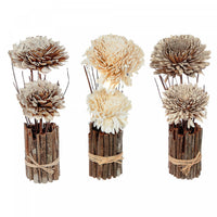 Arrangement floral séché artificiel Shola avec pot en brindilles