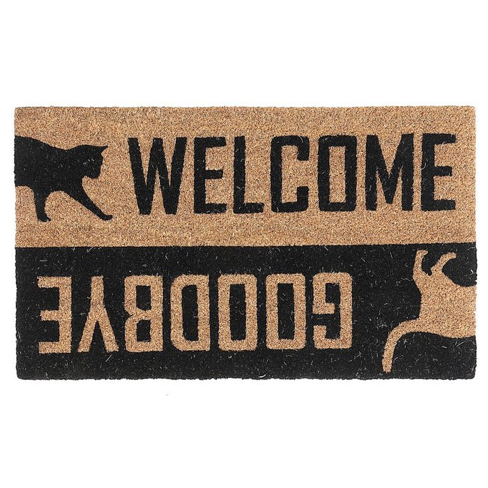 Paillasson en fibre de coco « Welcome » et « Goodbye »