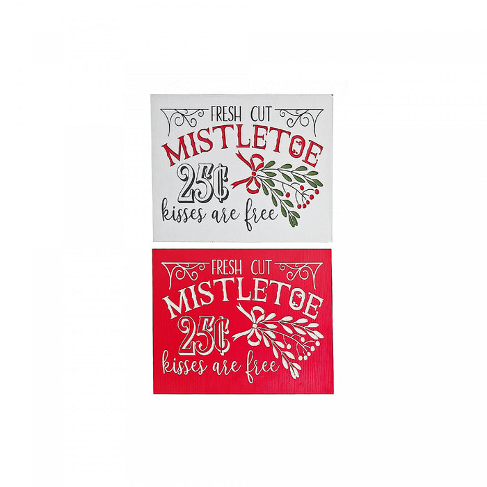 Panneau gravé « Fresh Cut Mistletoe » en panneaux de fibres à densité moyenne - ensemble de 2 décorations murales