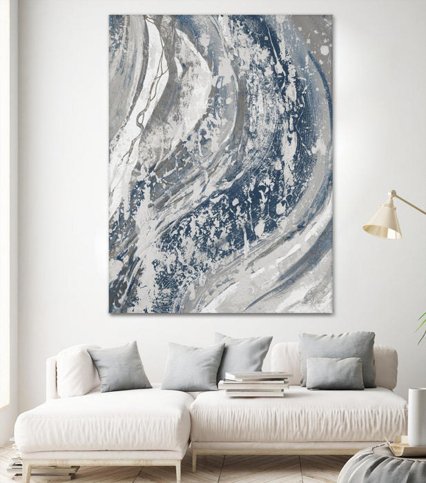 Œuvre d’art murale Giant Art « Blue Wave » 72 x 54
