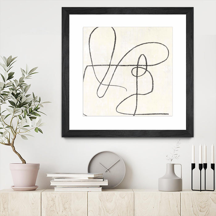 Œuvre d’art murale encadrée noire et mate « Juxtaposing » 36 x 36