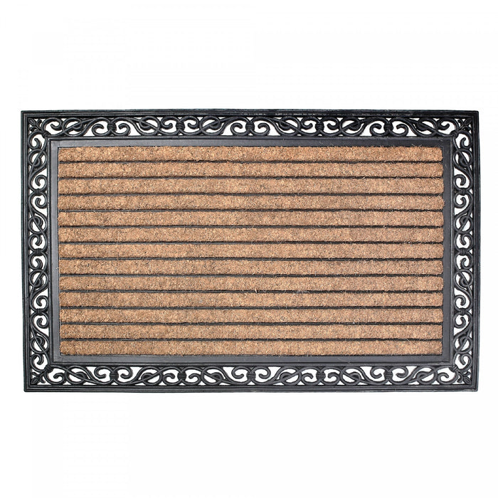 Tapis de plancher rayé en caoutchouc et tapis-brosse - 30 x 48