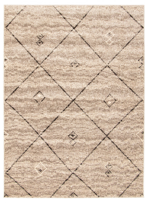 Tapis Grande, gris / brun, 6 pi 7 po X 9 pi 6 po