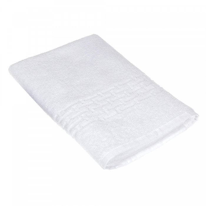 Serviette de bain nattée blanche 27 x 50 - ensemble de 2 serviettes
