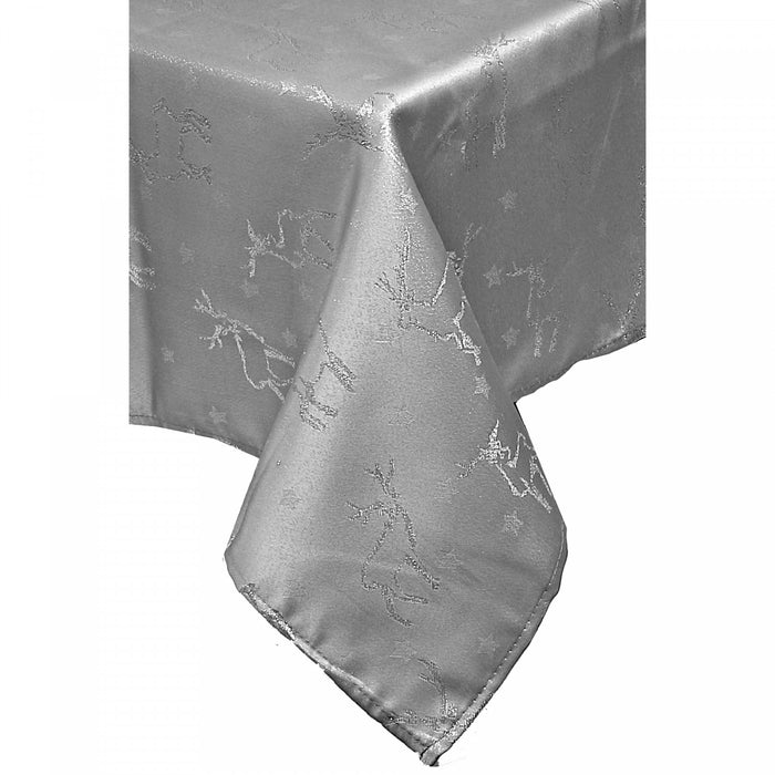Nappe 54 po x 72 po en LurexMC ornée de rennes argentés
