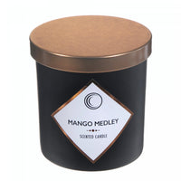 Bougie parfumée noir mat de 7 oz à arôme de mélange de mangue avec couvercle - ensemble de 2